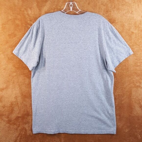 NIKE Mens Shirt Large Gray Pullover Crewneck Logo Red Swoosh Short Sleeve Casual - Picture 3 of 7